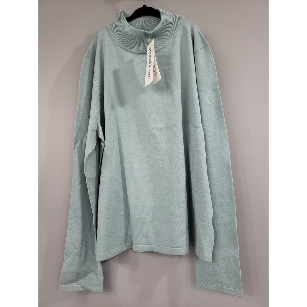 NEW $75 SIZE MEDIUM PENDLETON Mock Neck Soft Dusty Green Silk Blend Long‎ Sleeve